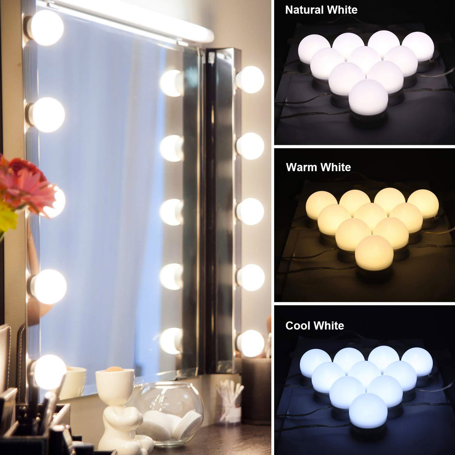 Luces para Espejo “Vanity Mirror” – 10 Bombillas LED – HB Importaciones