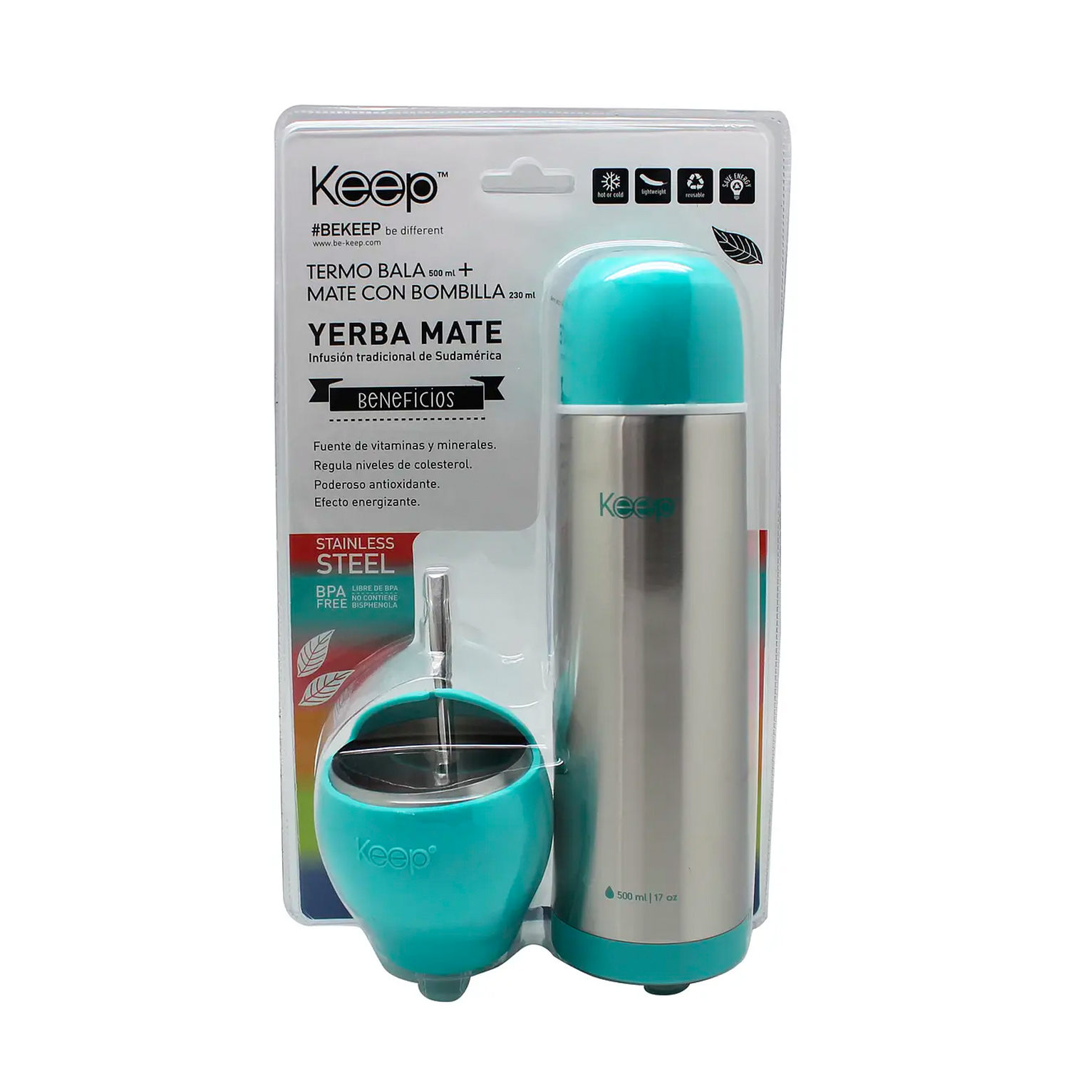 Termo 600ml + Mate 200ml Ejecutivo Premium + Mate+ Bombilla